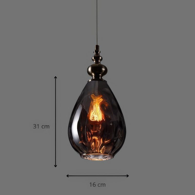 Suspension années 70 verre fumé view 4