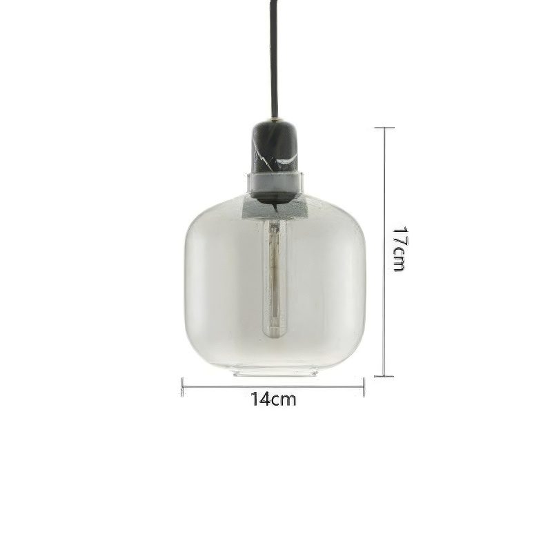 Lampe suspension verre fumé view 3