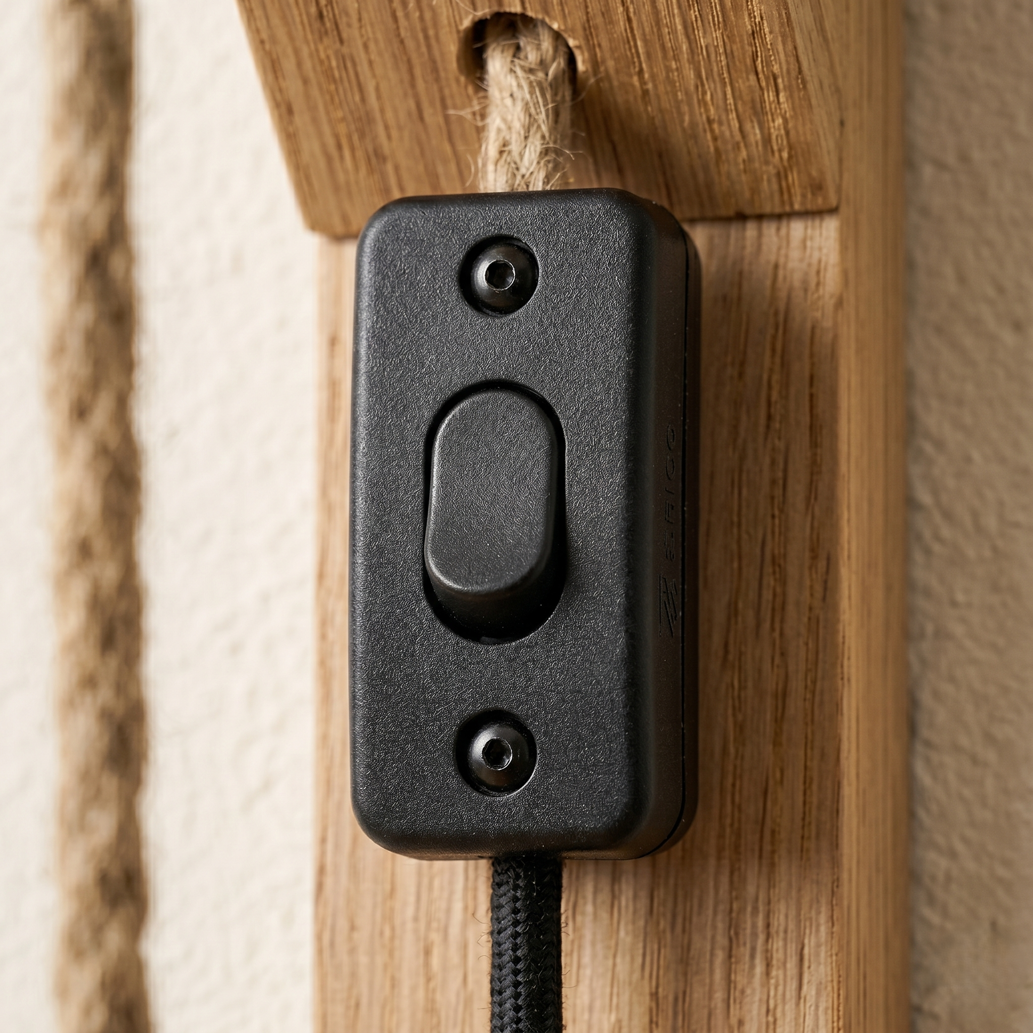 Rope and Wood Plug-In Wall Light view 5