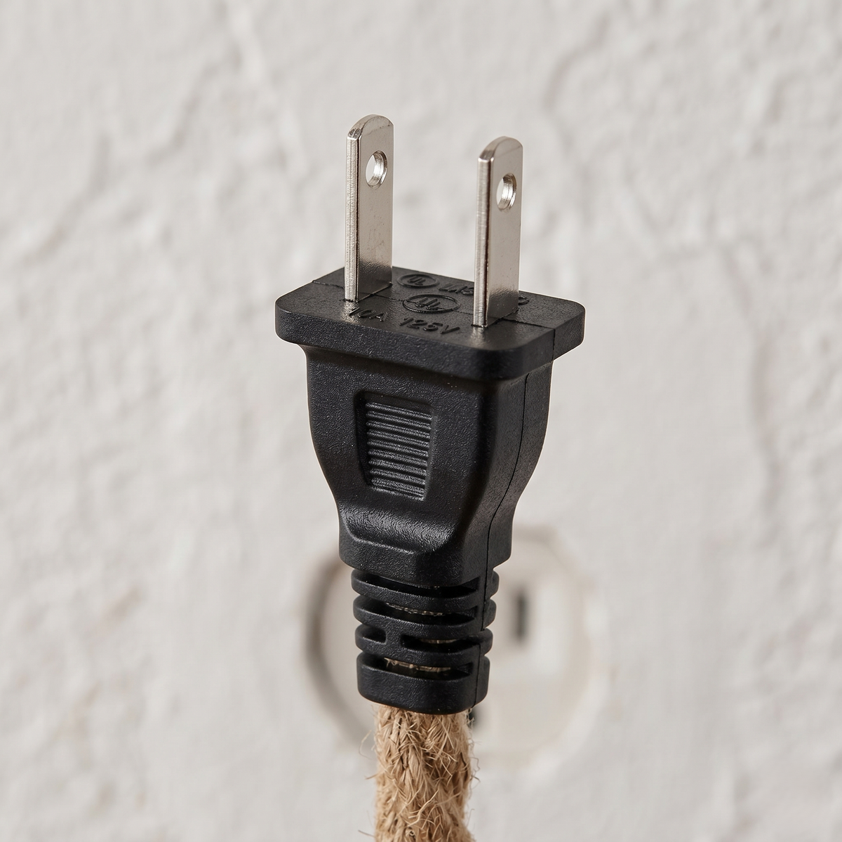 Rope and Wood Plug-In Wall Light - image 6