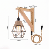 Rope and Wood Plug-In Wall Light view 8