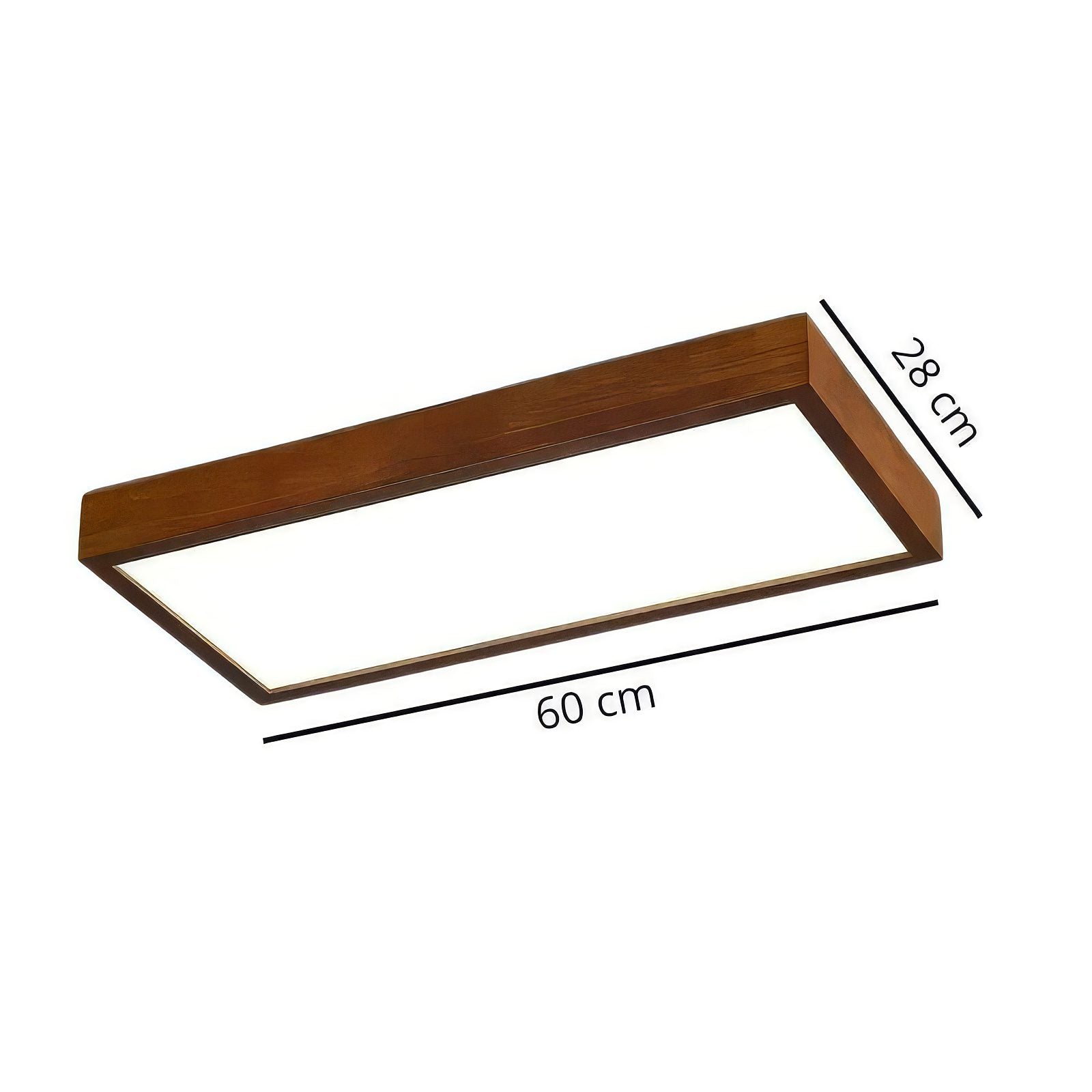 Plafonnier LED rectangulaire bois massif view 11