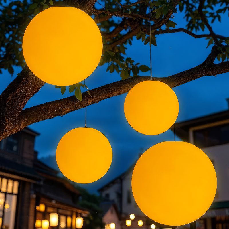 Suspension extérieure boule lumineuse moderne view 3