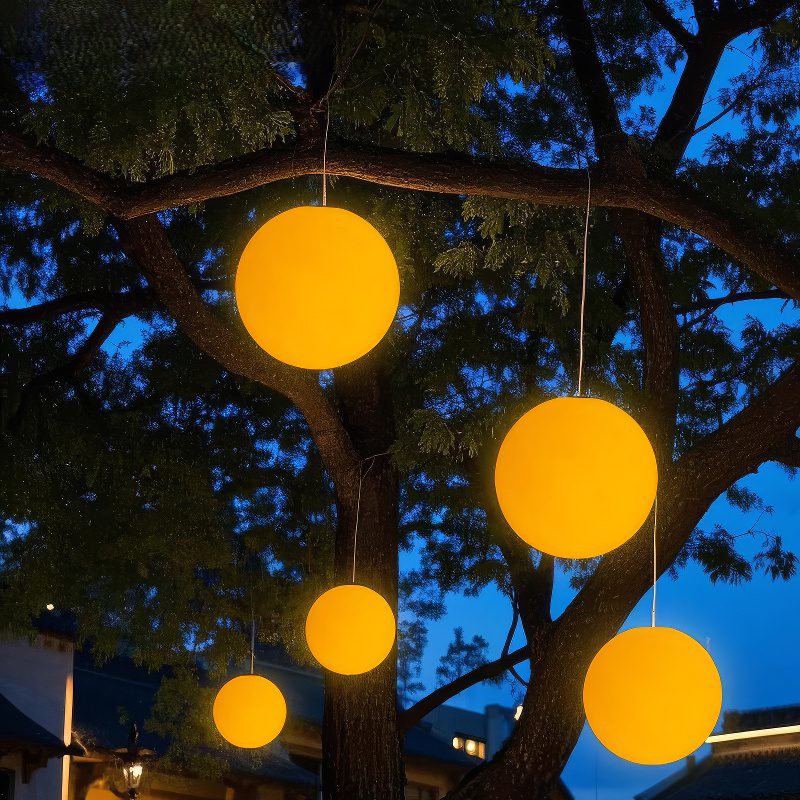 Suspension extérieure boule lumineuse moderne view 1
