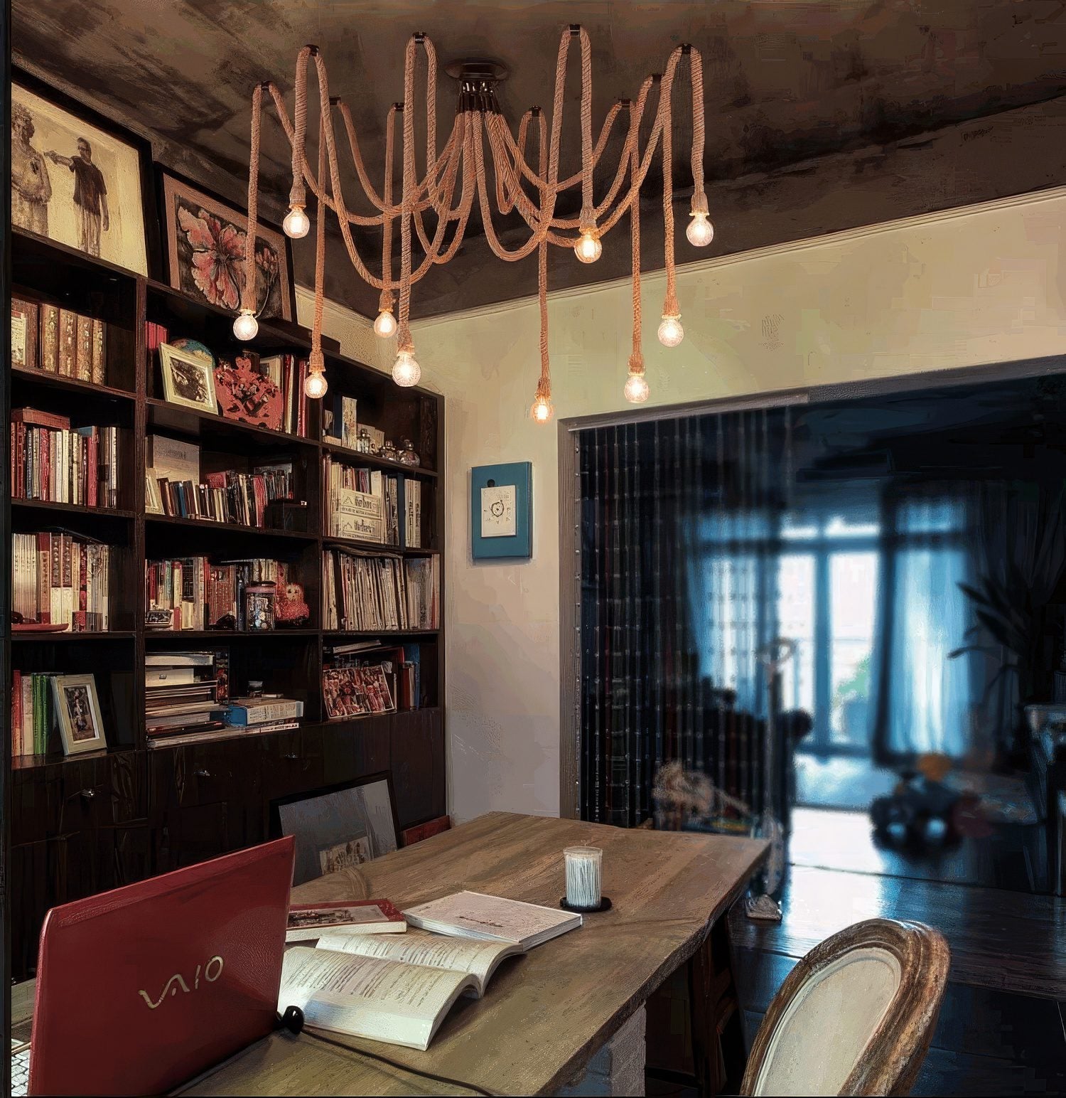 Lustre suspension corde view 10
