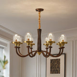 Ancienne suspension art deco bois view 2