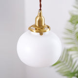Suspension boule blanche et laiton view 3