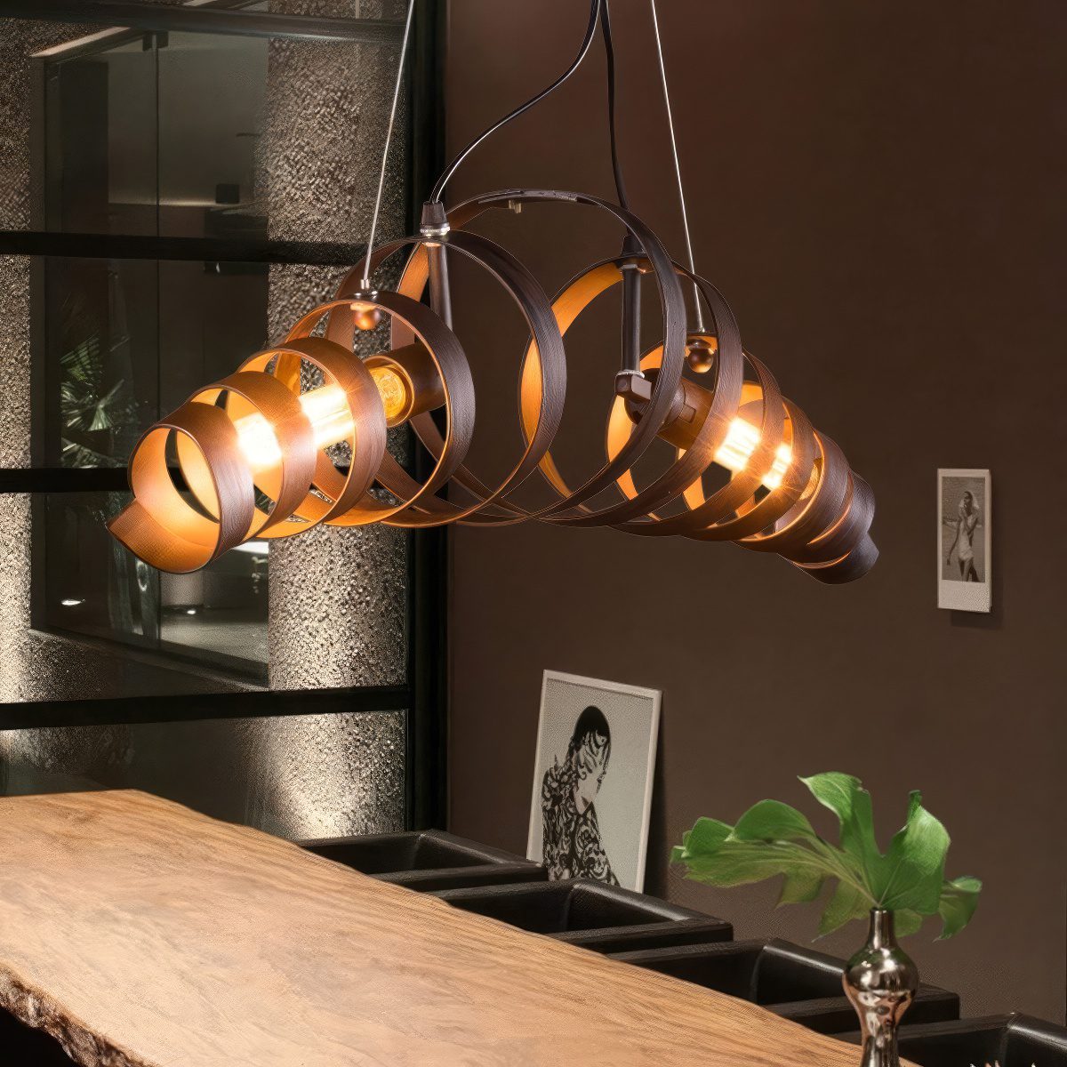 Suspension industrielle originale spirale view 3