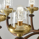 Ancienne suspension art deco bois view 4