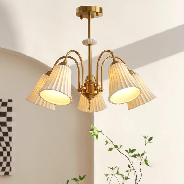 Lustre en céramique luxe doré