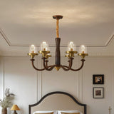 Ancienne suspension art deco bois view 3