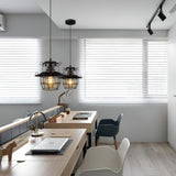 Suspension industrielle lanterne noire view 5