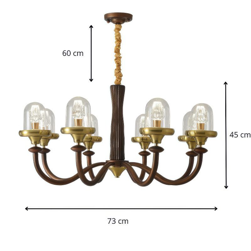 Ancienne suspension art deco bois view 5