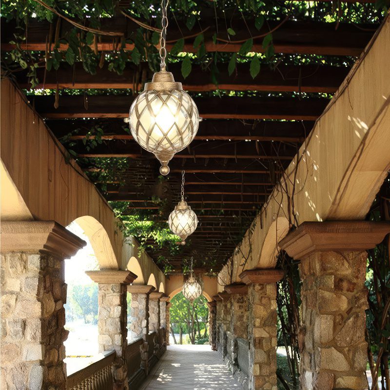 Luminaire extérieur suspension vintage view 1