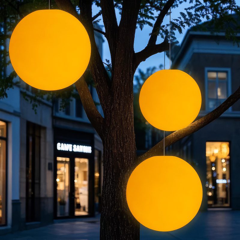 Suspension extérieure boule lumineuse moderne view 2