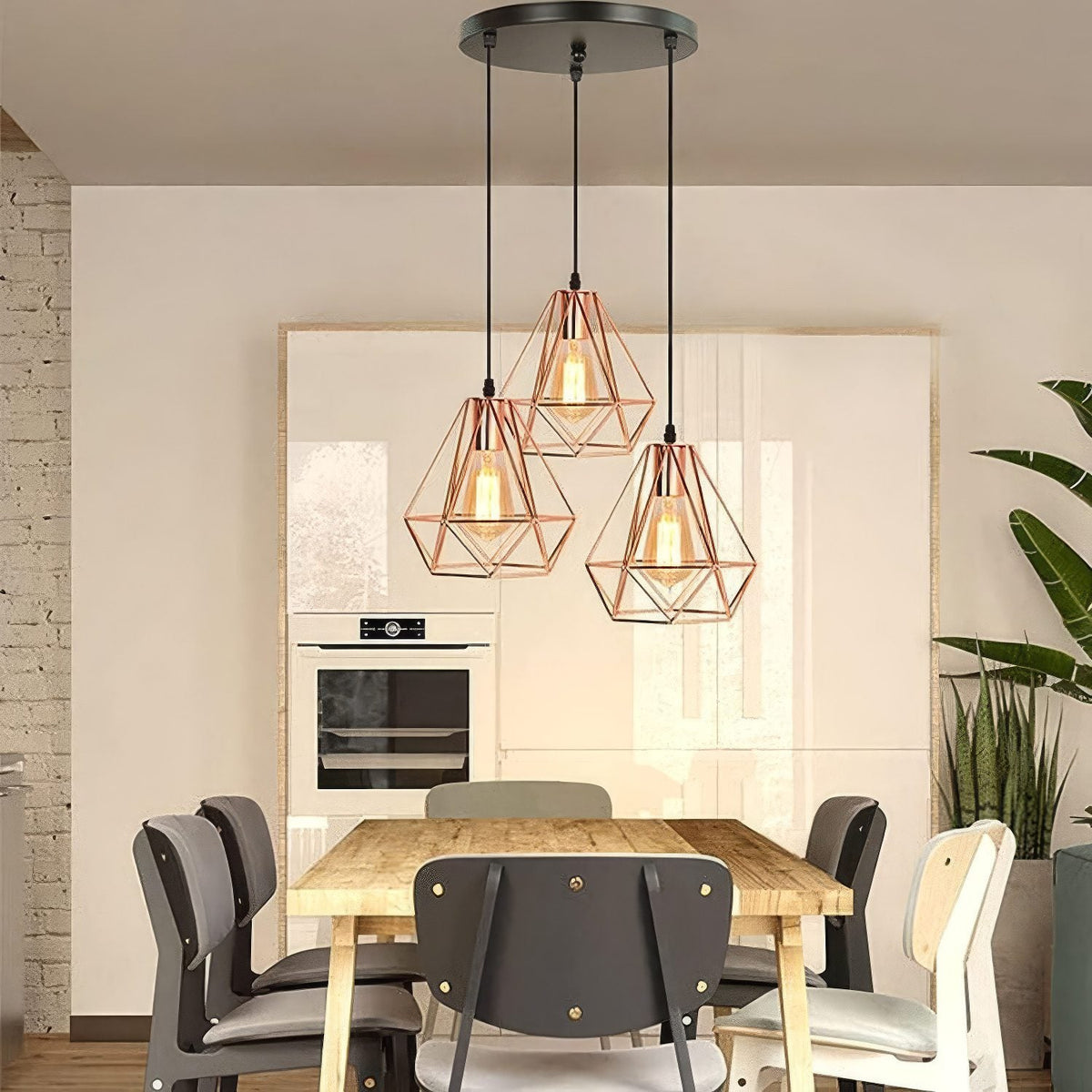 Suspension 3 lampes cuivre
