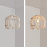 Suspension fleur rotin view 4