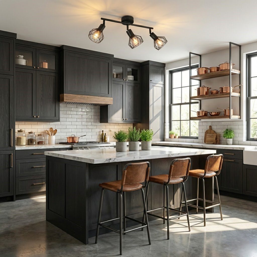 Industrial Kitchen Lighting view 1