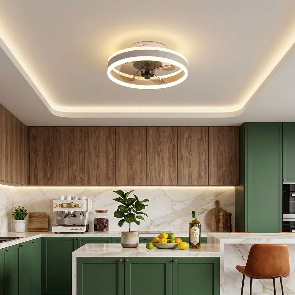 Kitchen Ceiling Light and Fan view 3