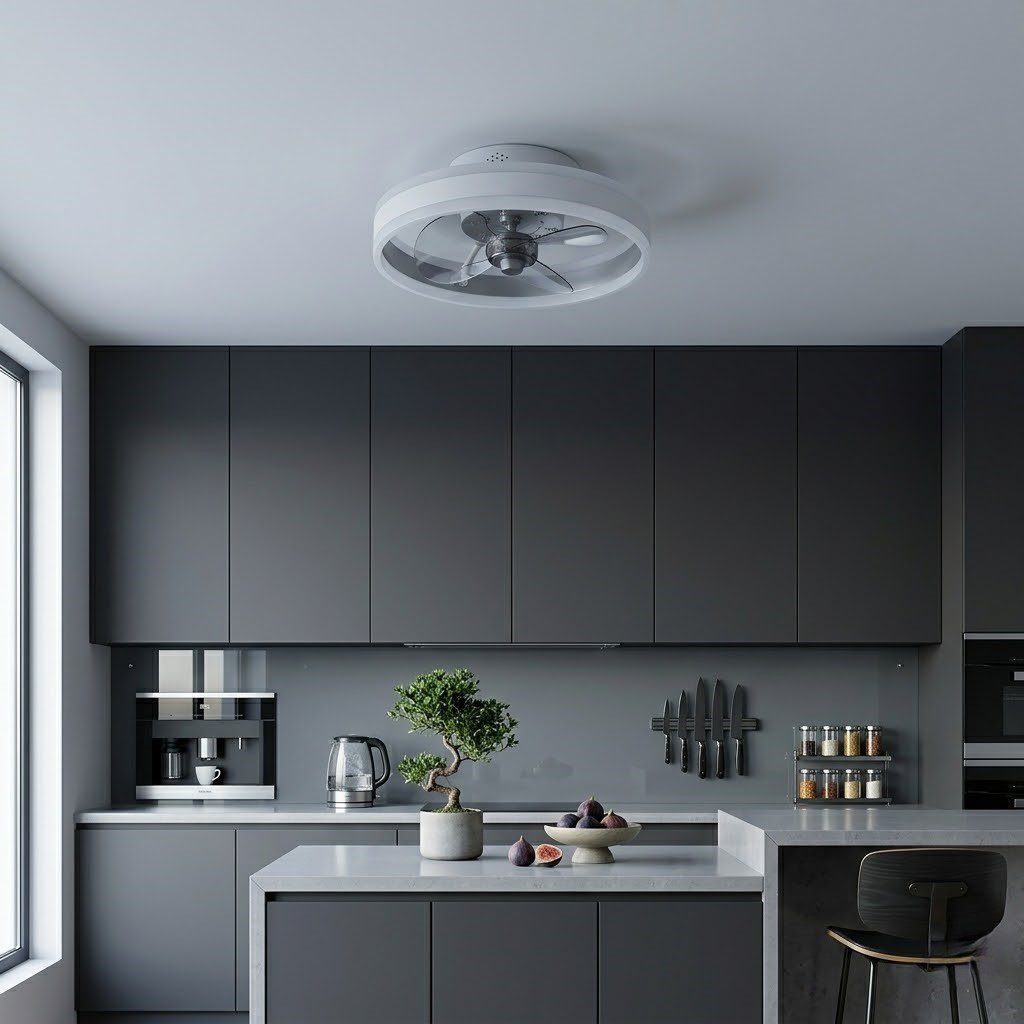 Kitchen Ceiling Light and Fan view 6