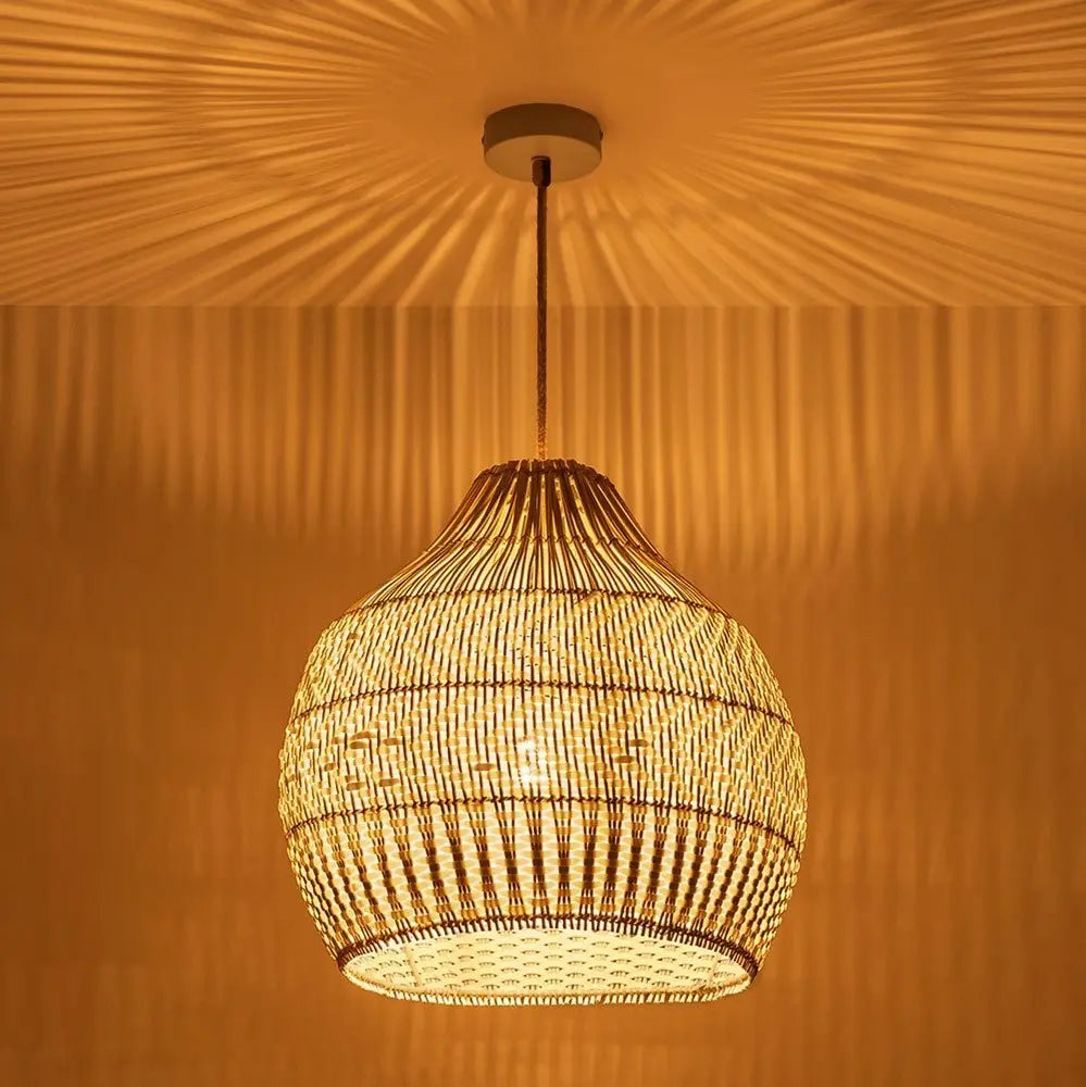 Suspension bambou blanc view 2