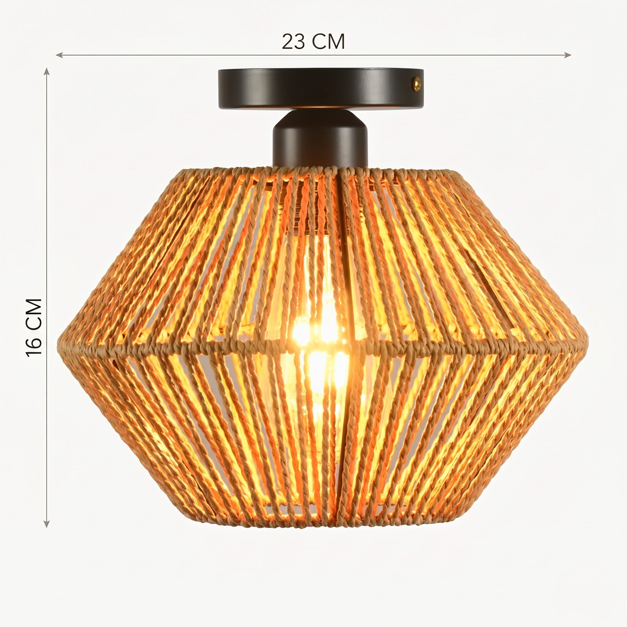 Luminaire plafonnier rotin view 4
