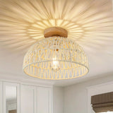 Large Rattan Ceiling Light view 1