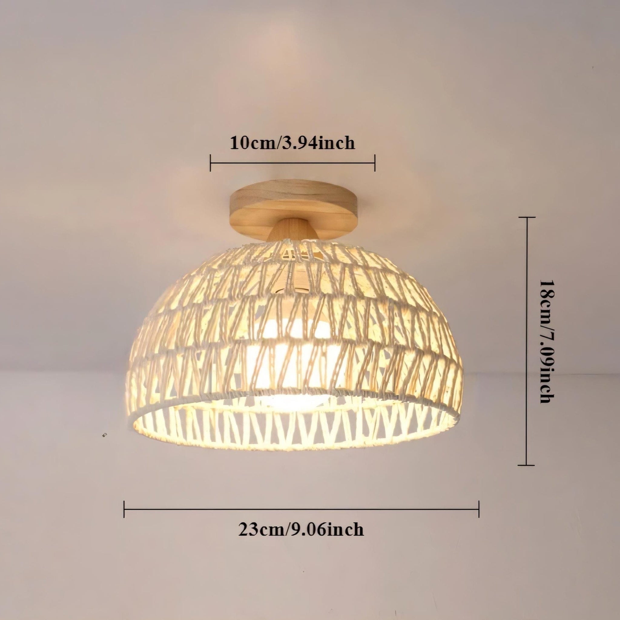 Large Rattan Ceiling Light view 3