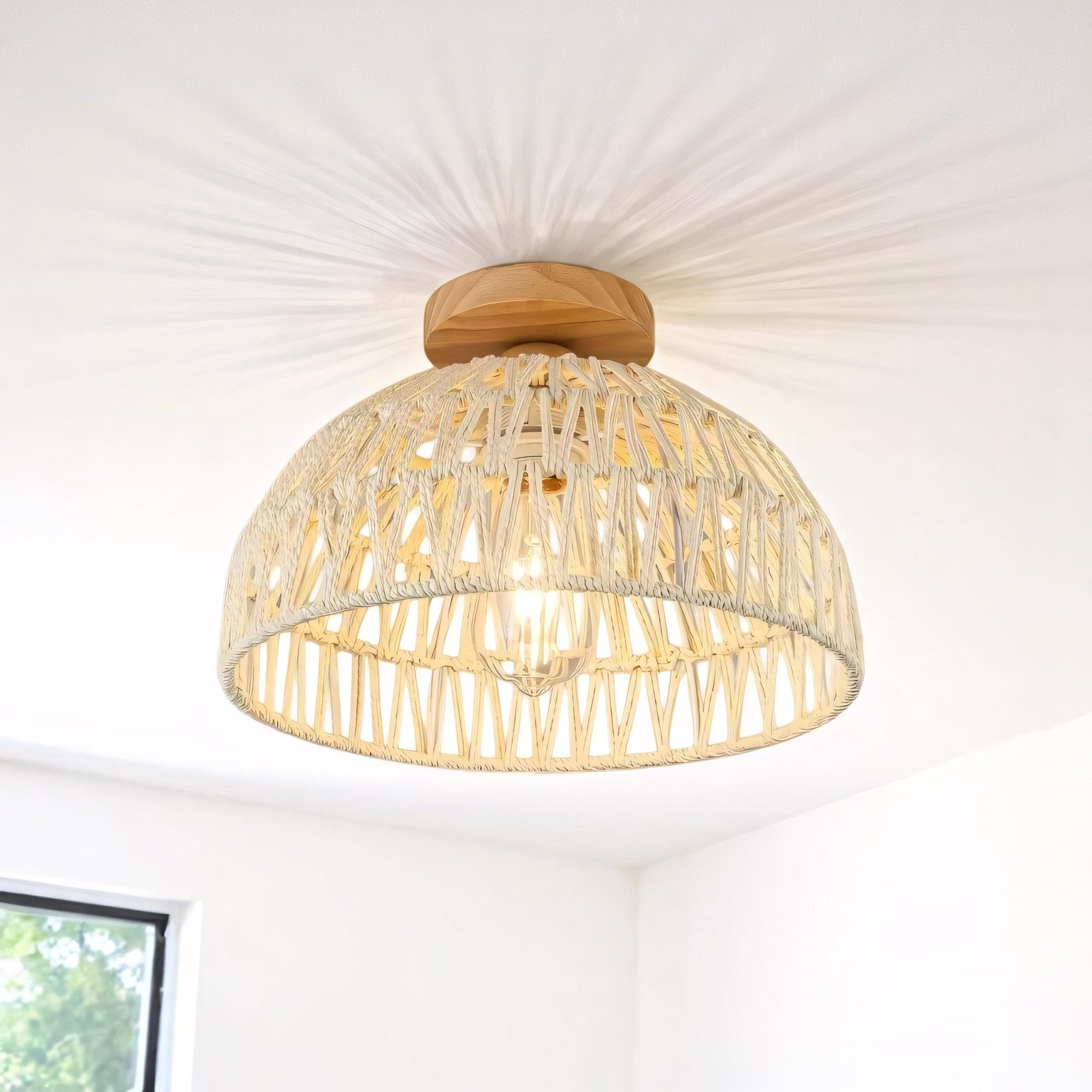 Large Rattan Ceiling Light view 5