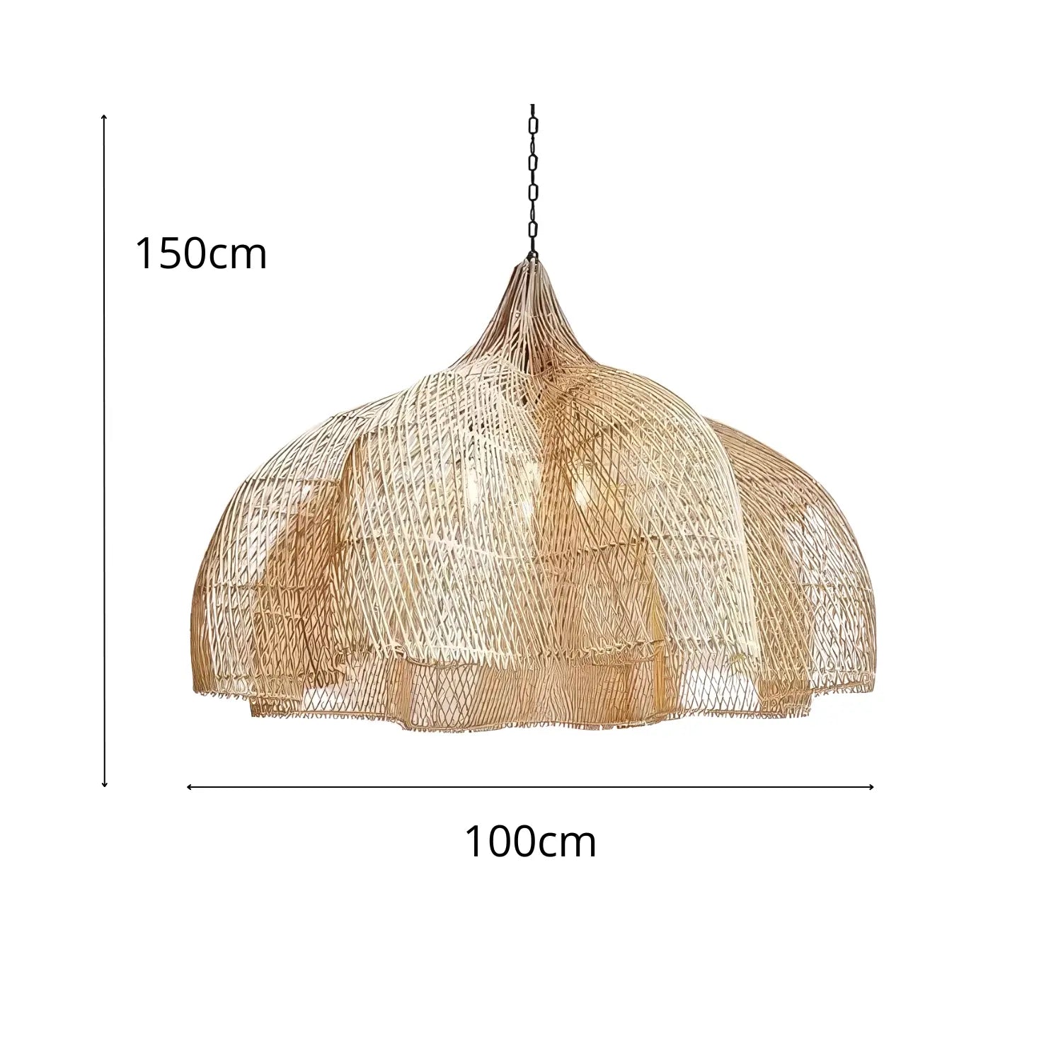 Large Rattan Pendant Light view 4