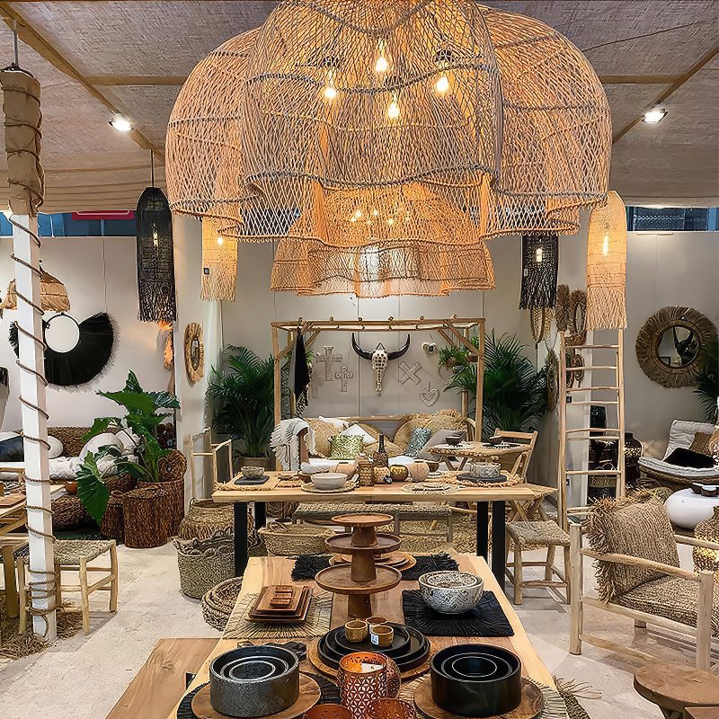 Large Rattan Pendant Light view 7