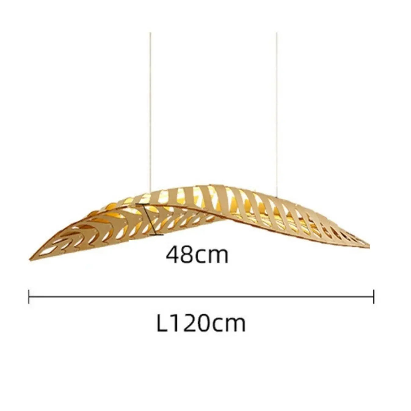 Large Wooden Pendant Light view 2