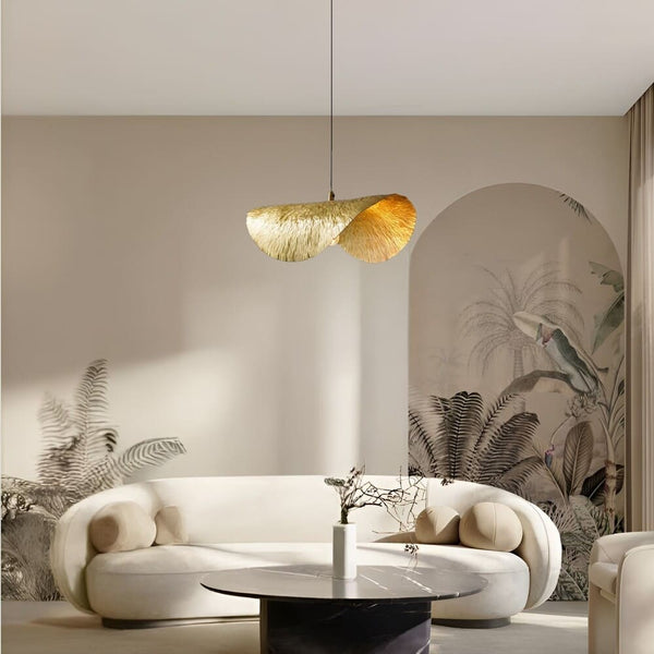 Brushed Brass Leaf Pendant Light