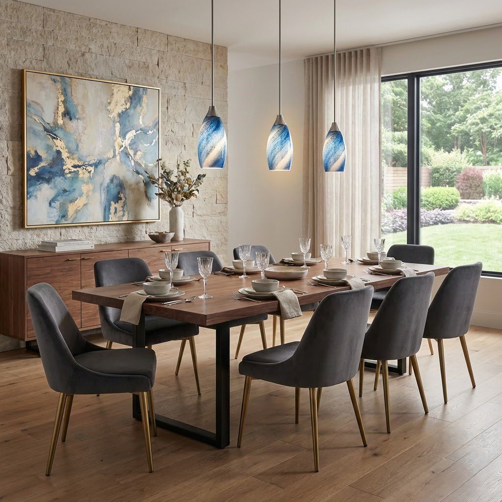 Light Blue Pendant Light view 5