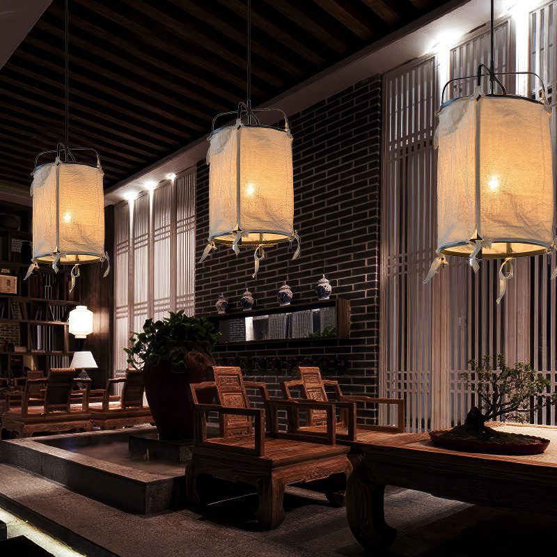 Linen Lantern Pendant Light view 5