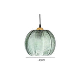 Suspension en verre vintage strié vert view 14