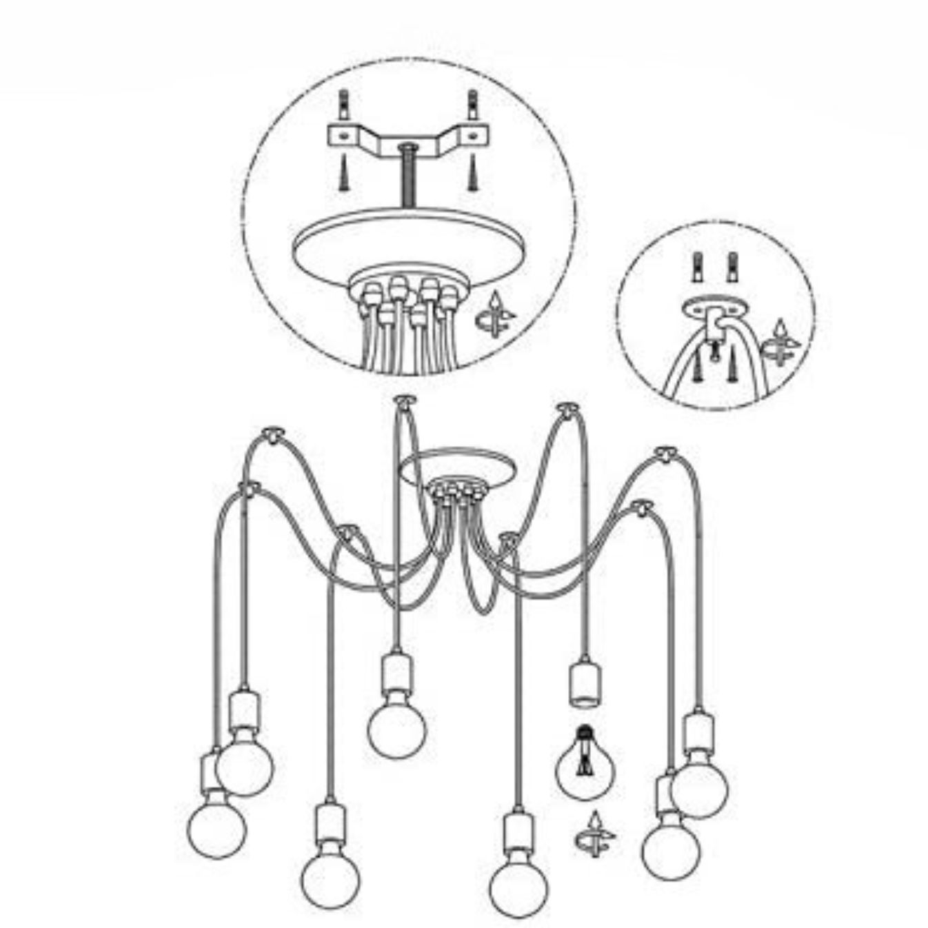 Lustre suspension corde view 9