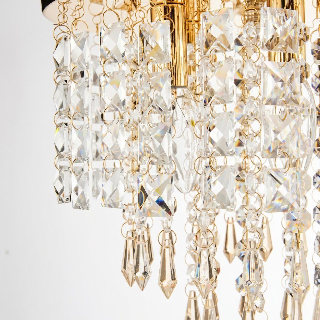 Gold Crystal Cascade Ceiling Light view 3
