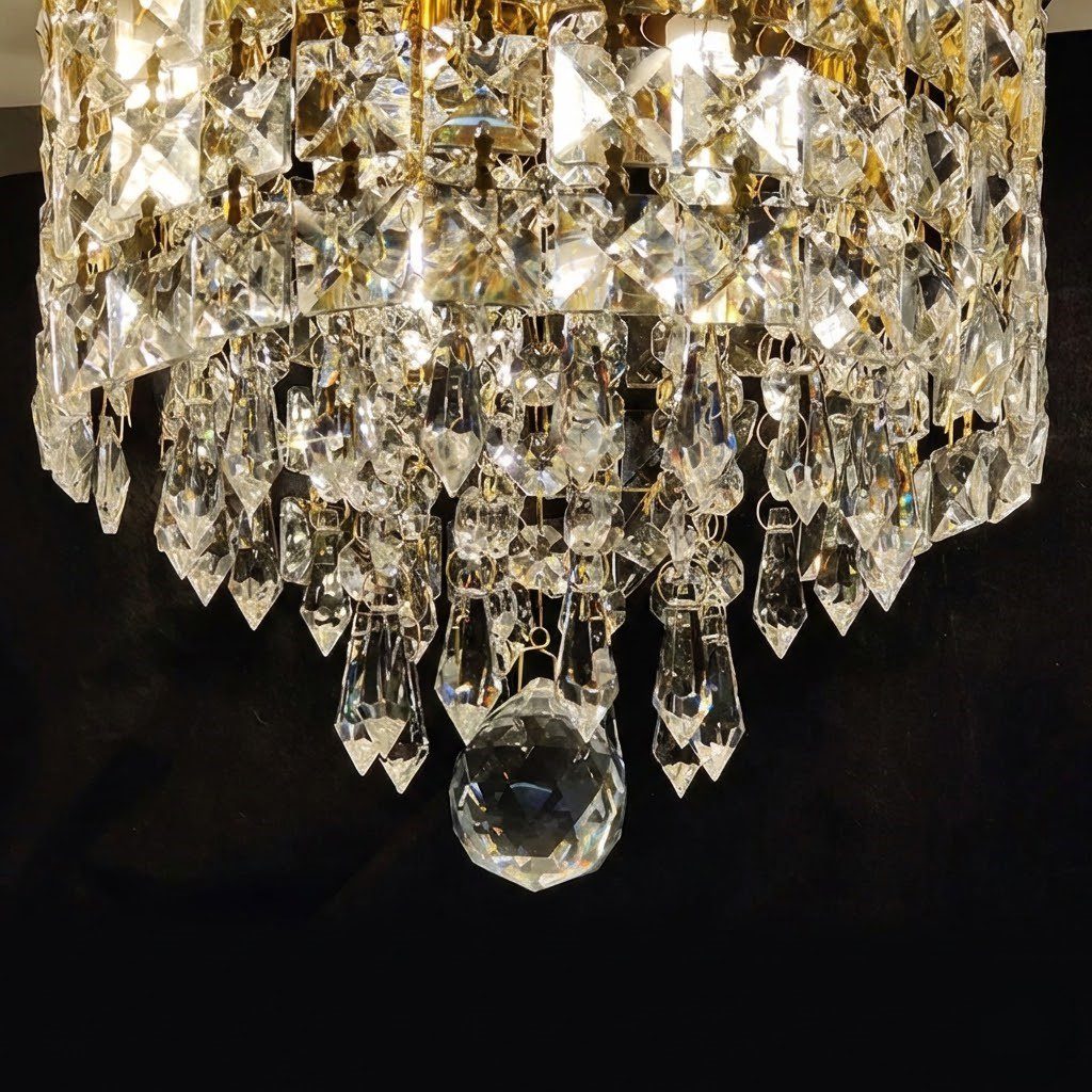 Gold Crystal Cascade Ceiling Light view 6