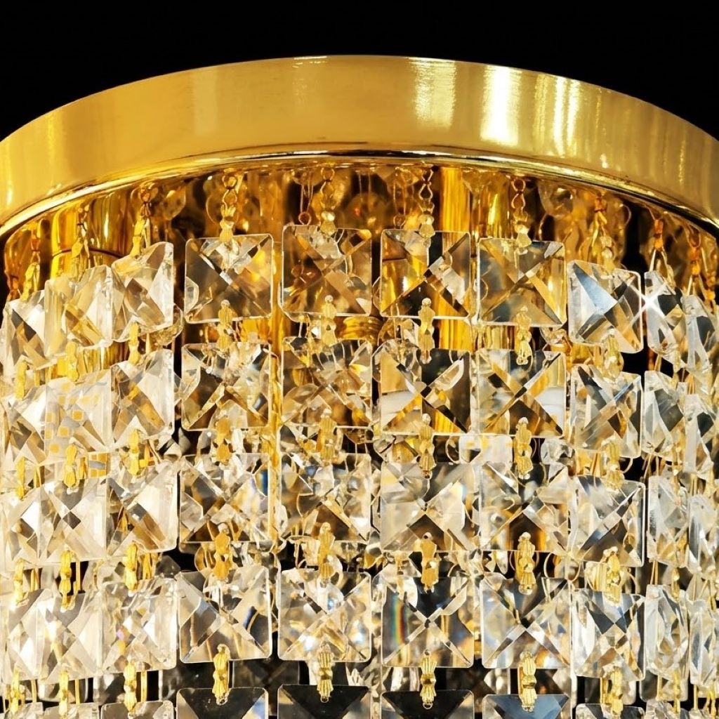 Gold Crystal Cascade Ceiling Light view 7