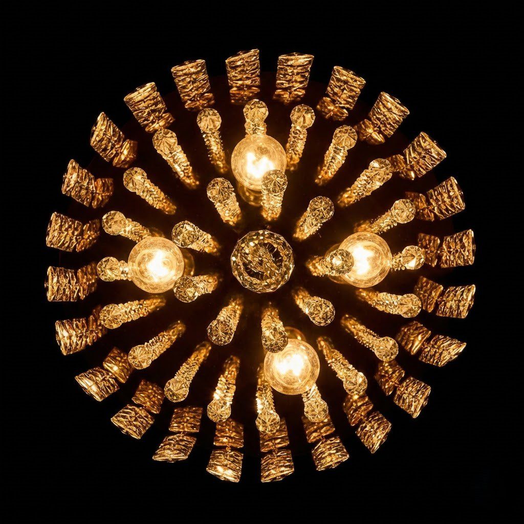 Gold Crystal Cascade Ceiling Light view 8