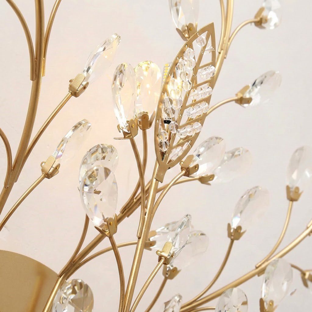 Gold Floral Crystal Ceiling Light view 10