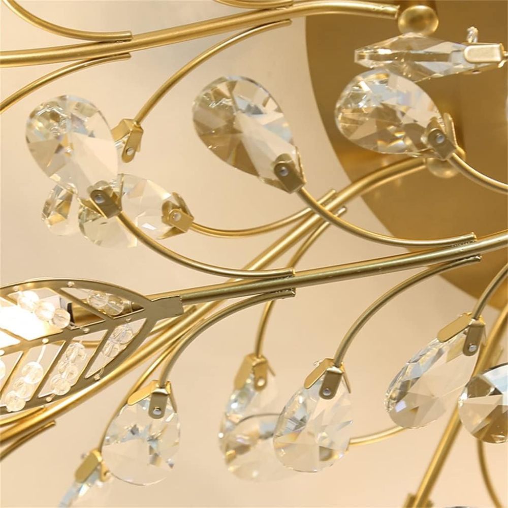 Gold Floral Crystal Ceiling Light view 3