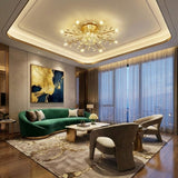 Gold Floral Crystal Ceiling Light view 5