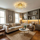 Gold Floral Crystal Ceiling Light view 7