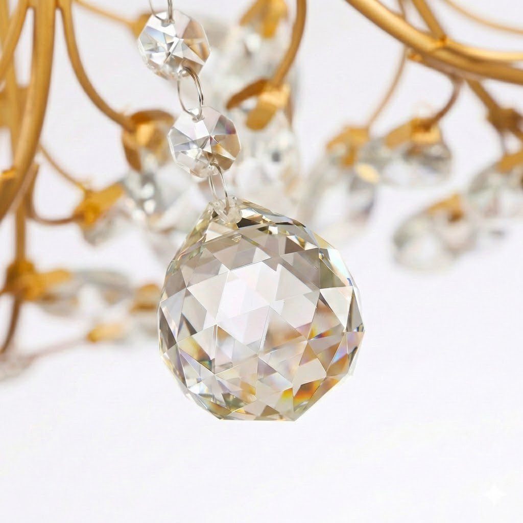Gold Floral Crystal Ceiling Light view 8