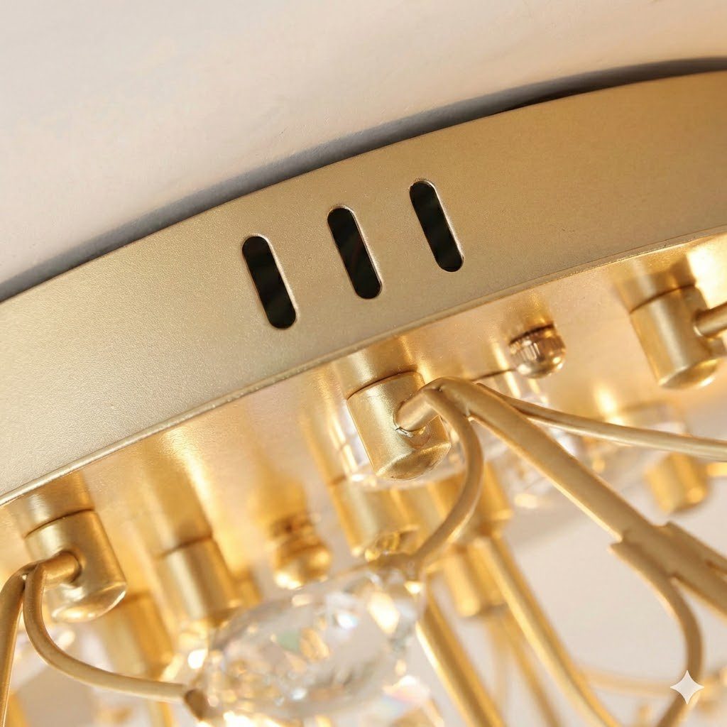 Gold Floral Crystal Ceiling Light view 9