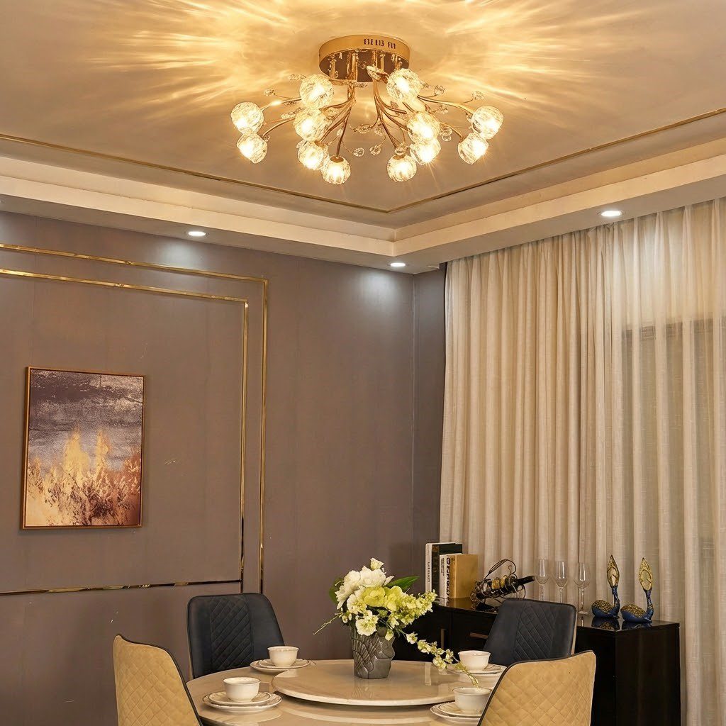 Gold Globe Flower Ceiling Light view 1
