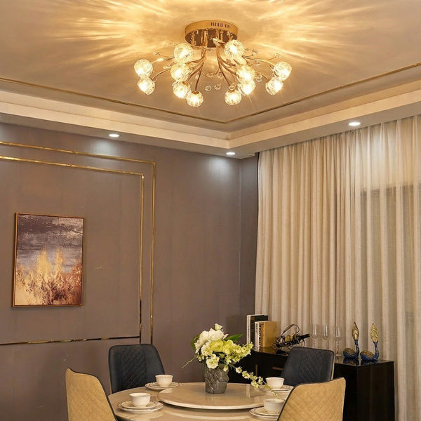 Gold Globe Flower Ceiling Light