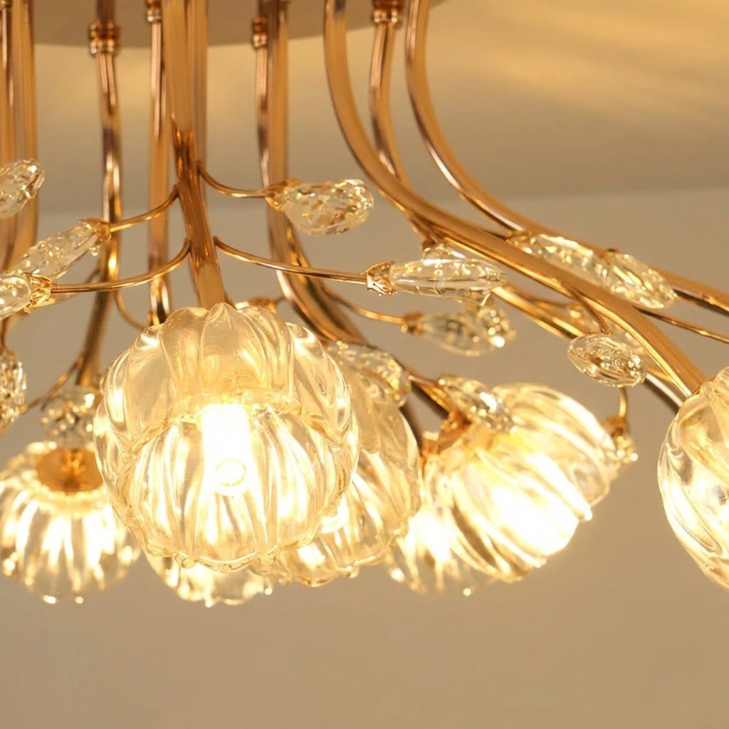 Gold Globe Flower Ceiling Light view 4